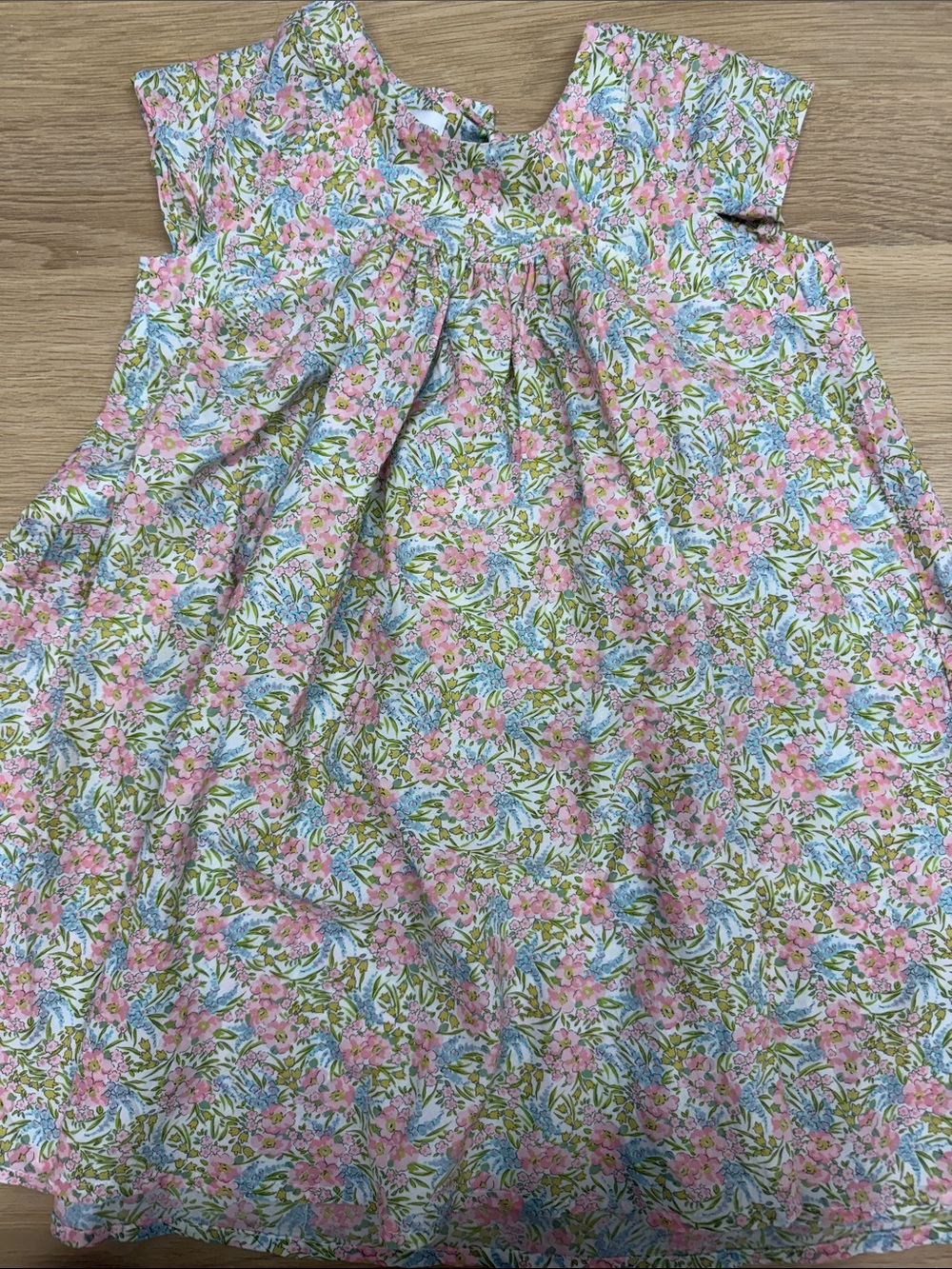 Violeta Federico Liberty Print Girls Floral Summer Dress in Pink and Green
